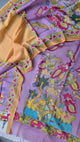 Handcrafted Kalahasthi Penkalamkari bangalore silk set - KH131