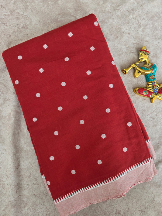 Prewashed Pure handloom cotton running material ( 0.5 mtrs ) - HRM116