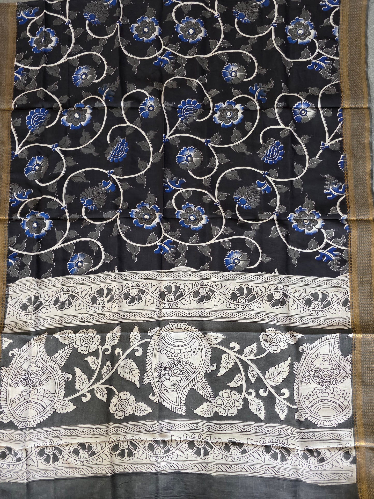 Kanchi border chennuri kalamkari  silk set - AK424