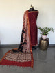 Fusion Narayanapet with handcrafted chennuri silk kalamkari duppatta -NA683